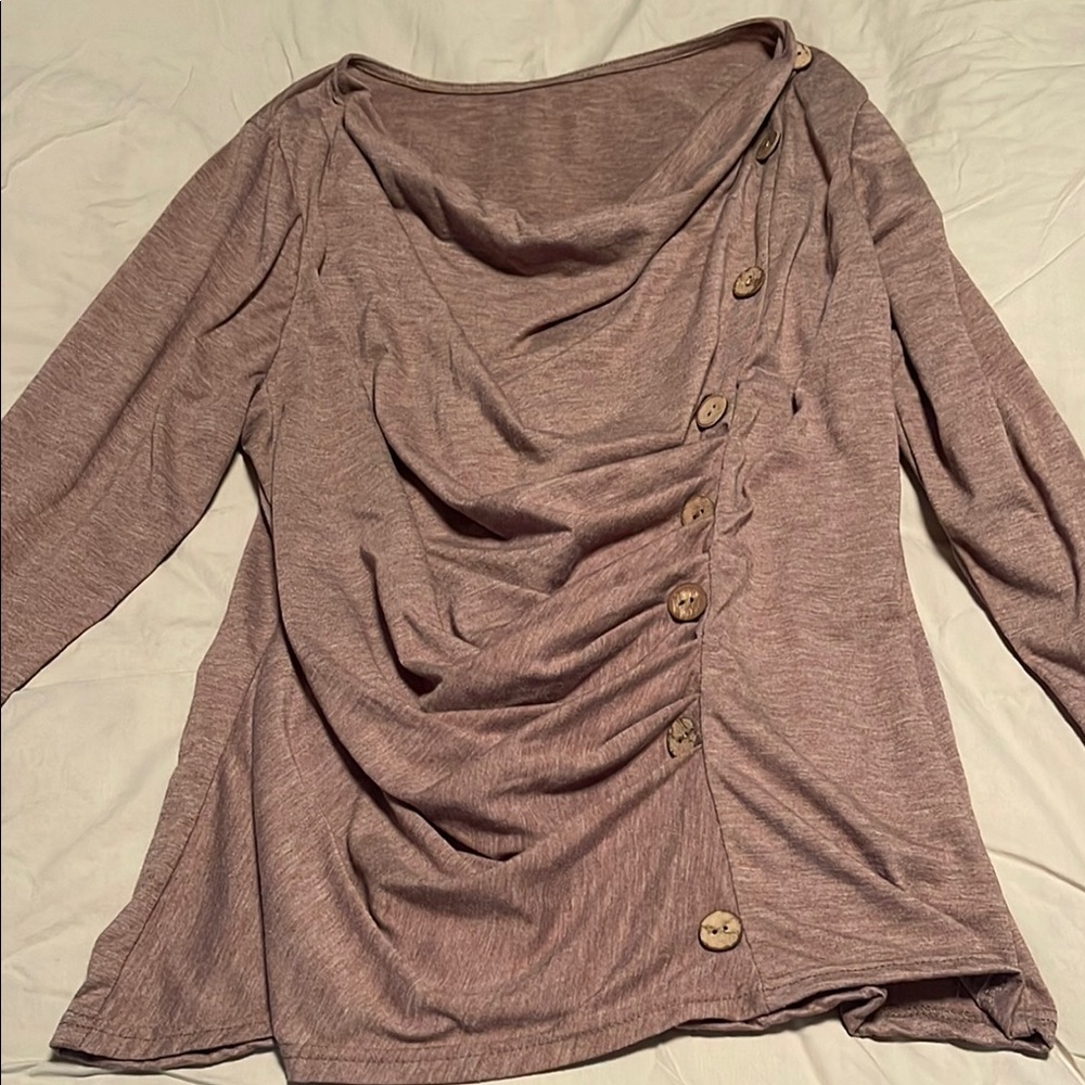 Stylish Mauve Button-Down Top